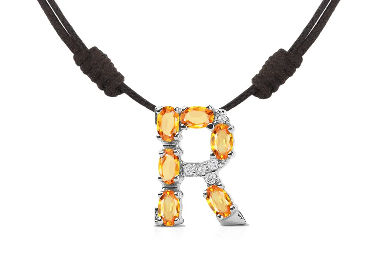 Pendant Letter R Initial 18kt Gold
