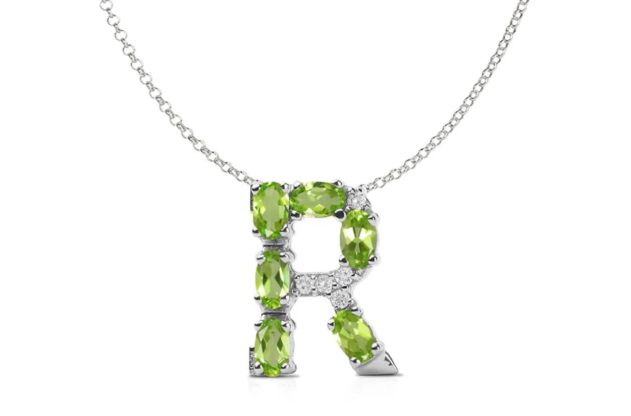 Pendant Letter R Initial 18kt Gold