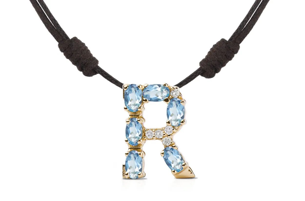 Pendant Letter R Initial 18kt Gold