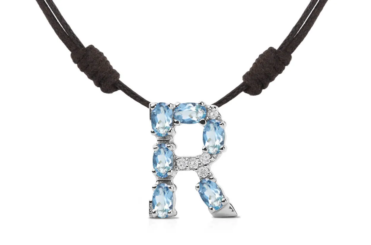 Pendant Letter R Initial 18kt Gold