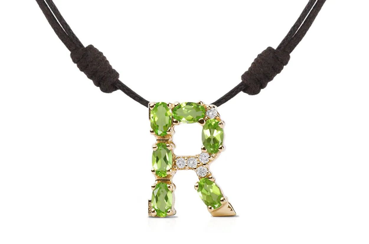 Pendant Letter R Initial 18kt Gold