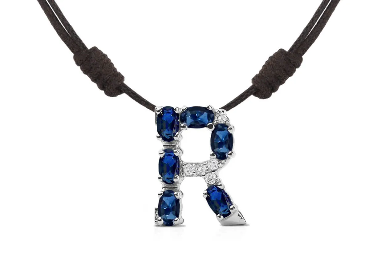 Pendant Letter R Initial 18kt Gold