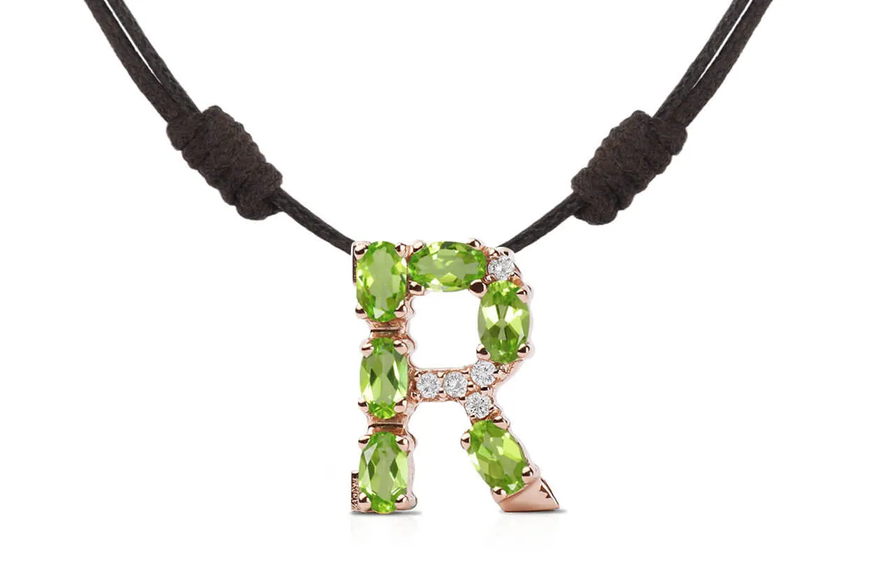 Pendant Letter R Initial 18kt Gold