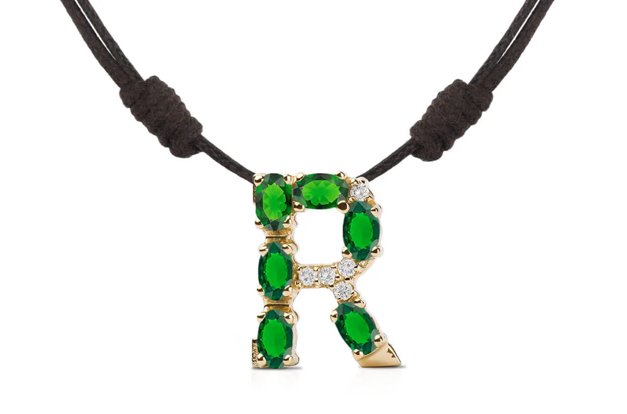 Pendant Letter R Initial 18kt Gold