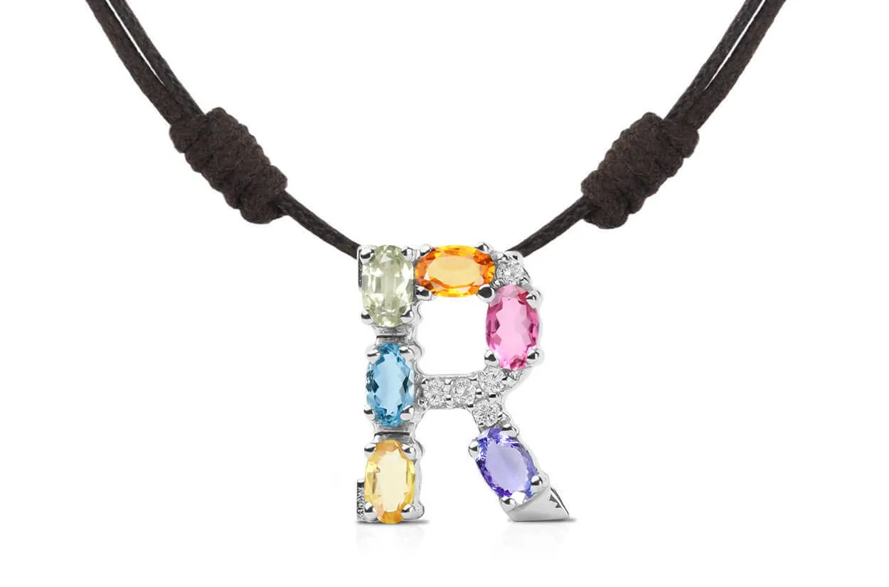 Pendant Letter R Initial 18kt Gold