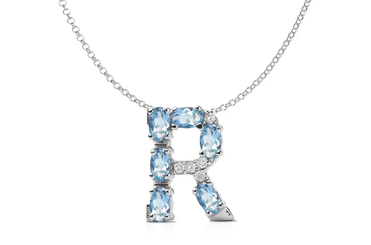 Pendant Letter R Initial 18kt Gold