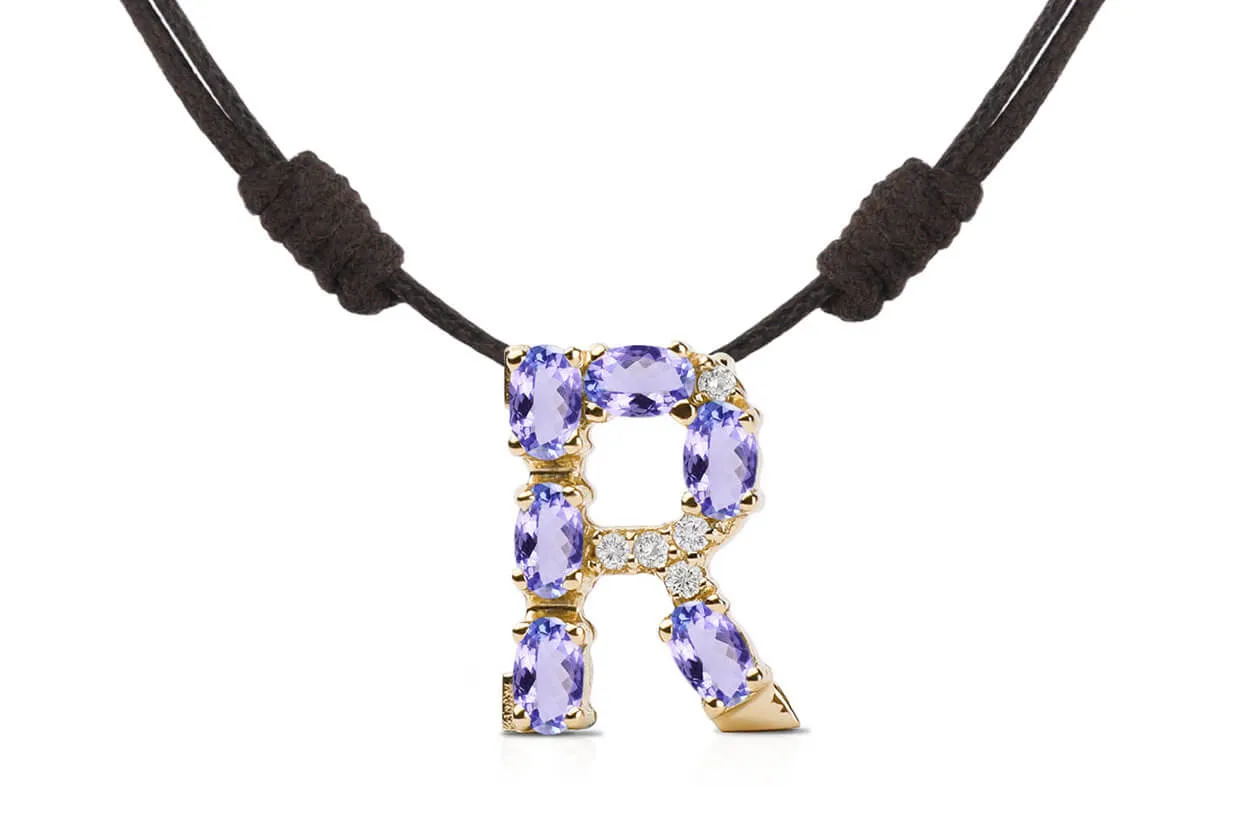 Pendant Letter R Initial 18kt Gold