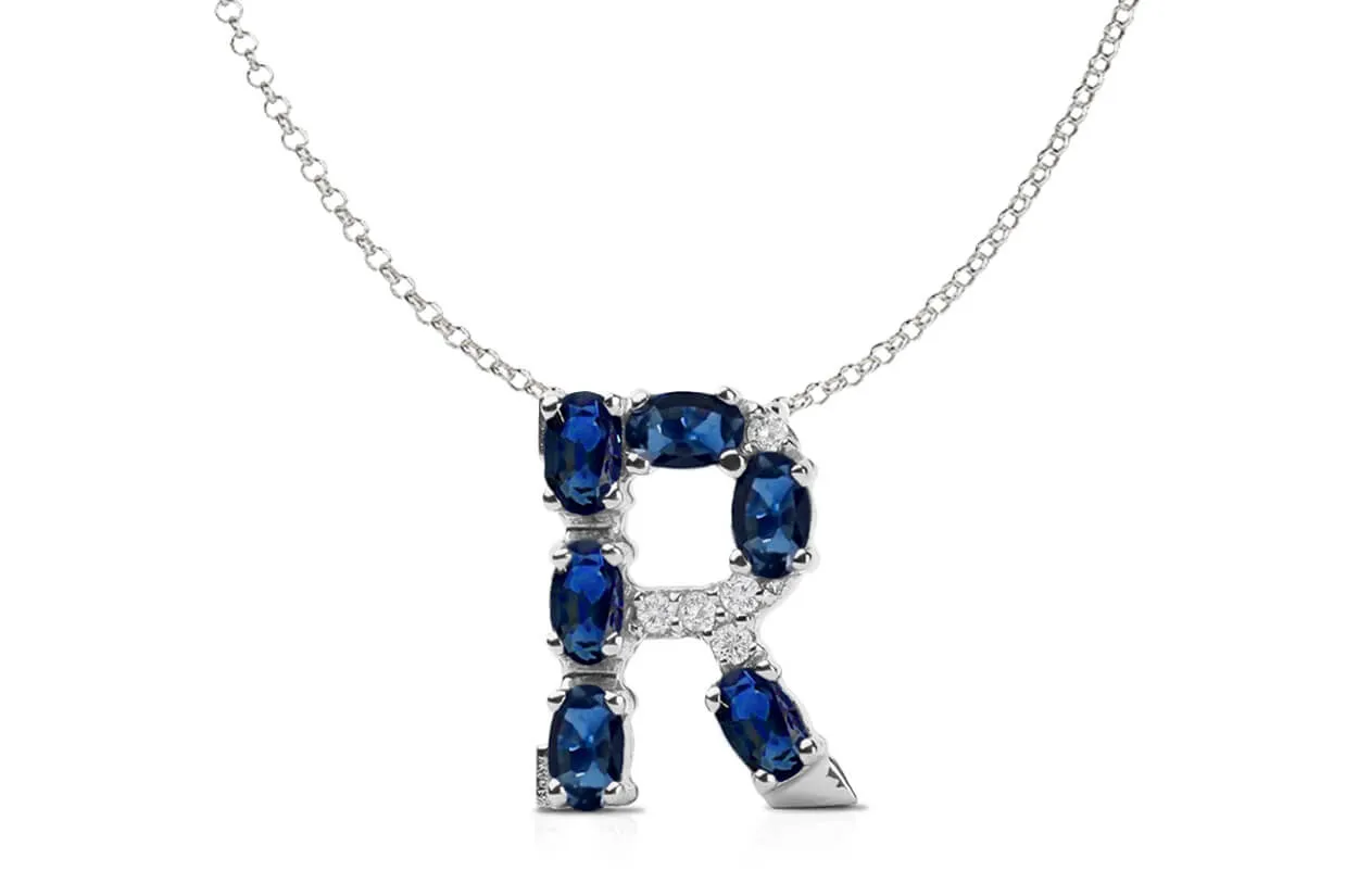Pendant Letter R Initial 18kt Gold