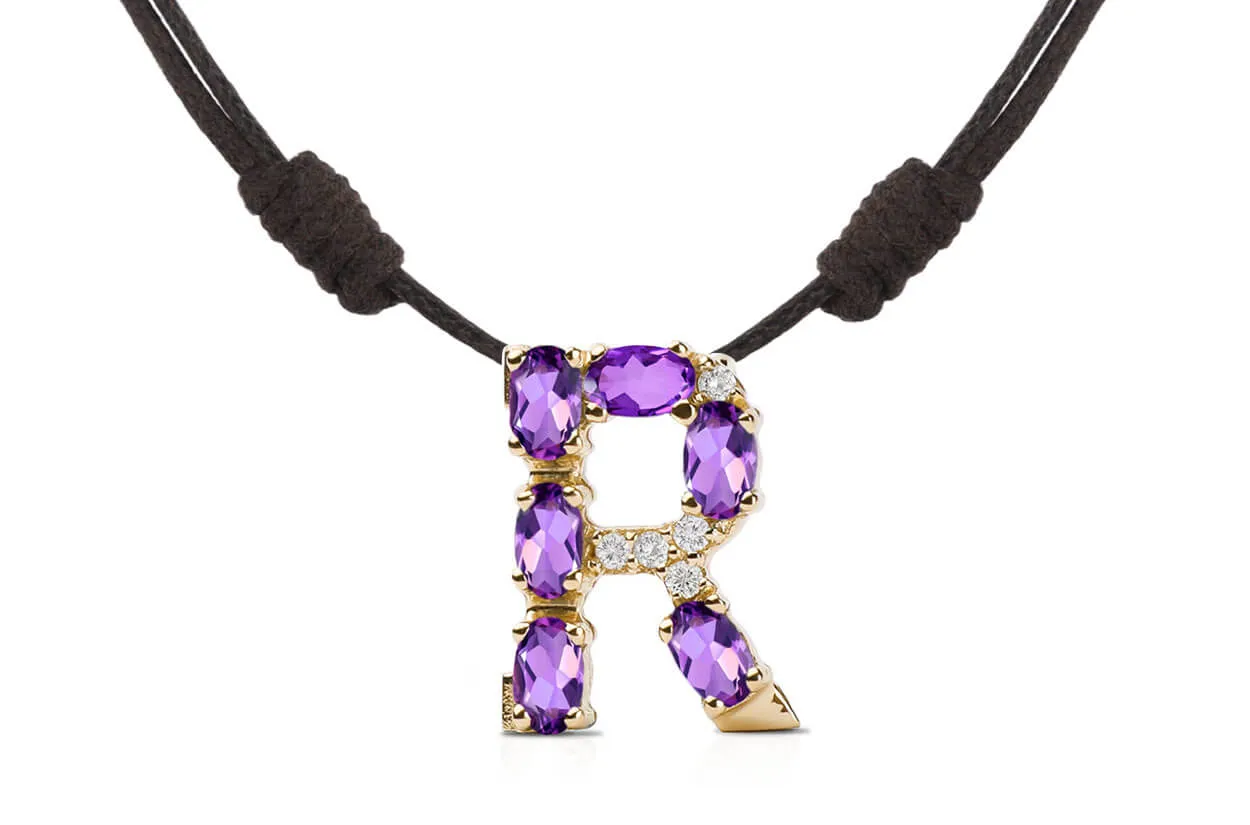 Pendant Letter R Initial 18kt Gold