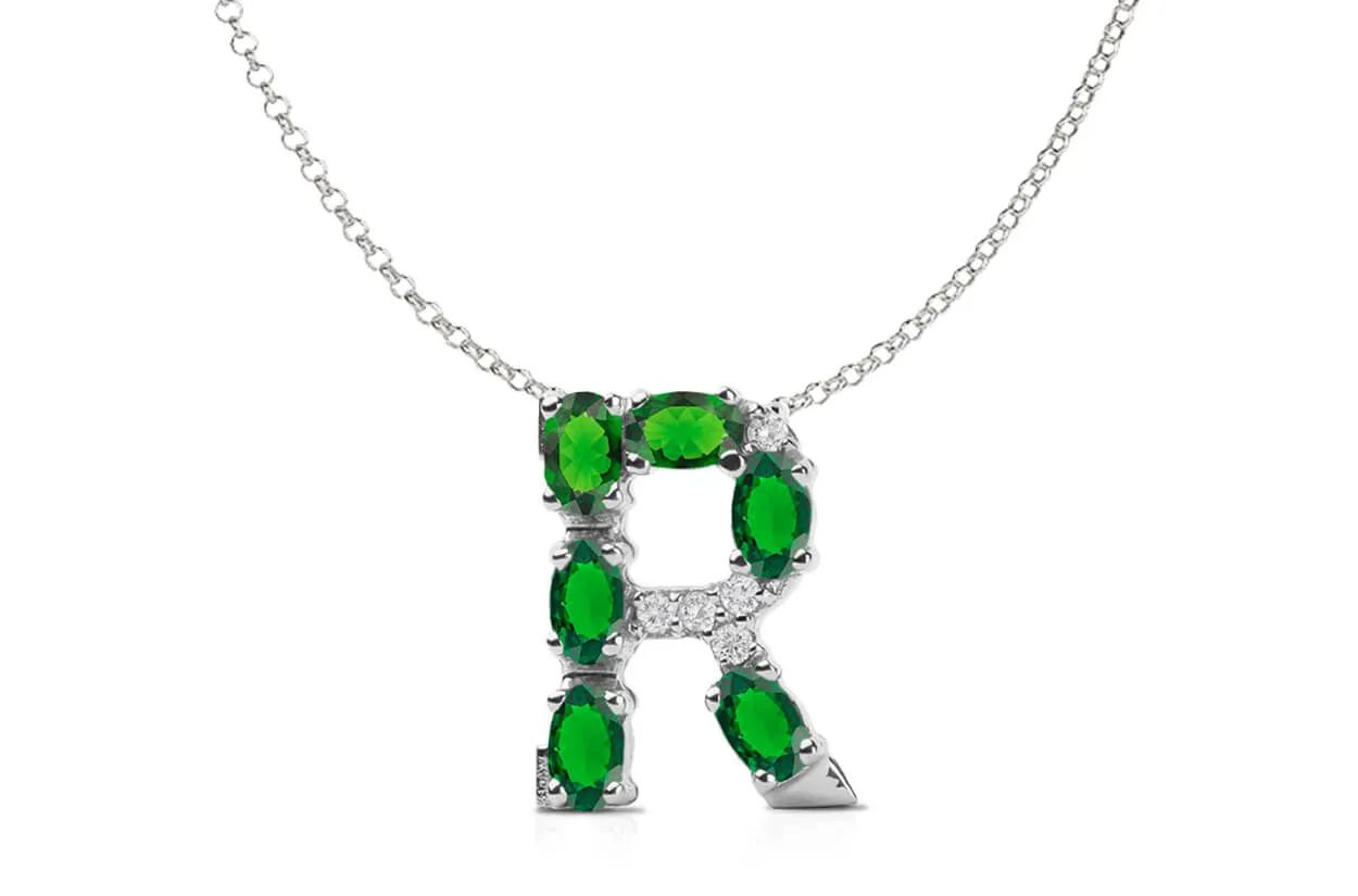 Pendant Letter R Initial 18kt Gold