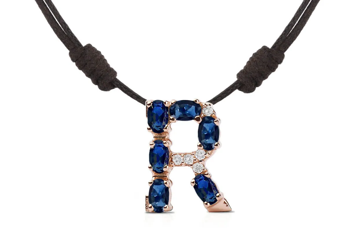 Pendant Letter R Initial 18kt Gold