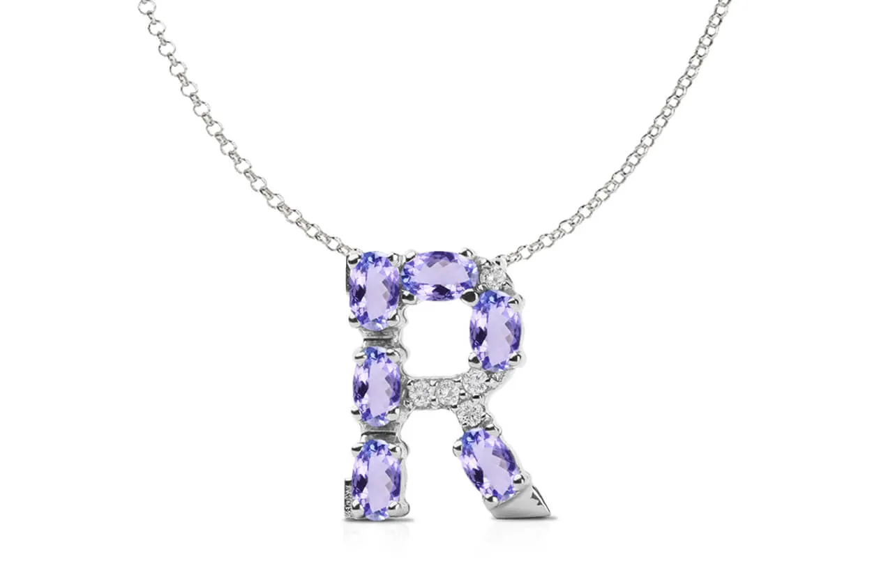 Pendant Letter R Initial 18kt Gold