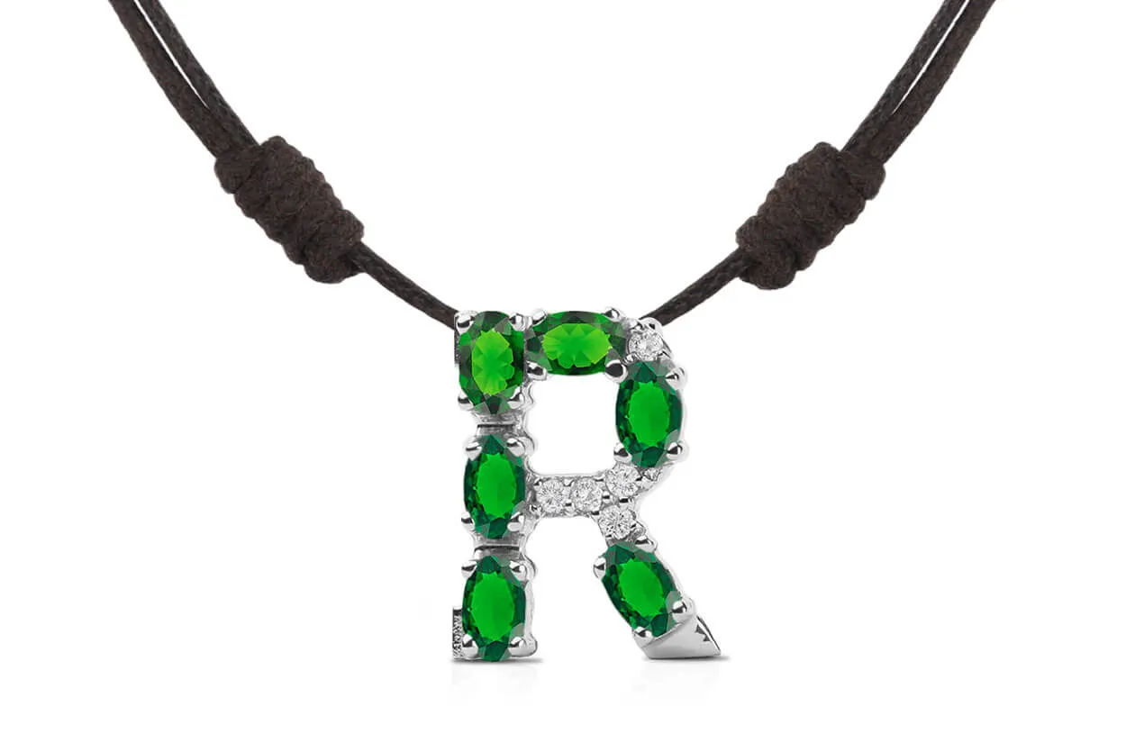 Pendant Letter R Initial 18kt Gold