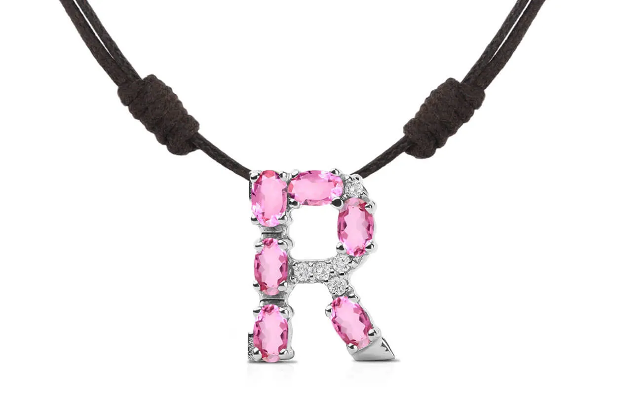Pendant Letter R Initial 18kt Gold