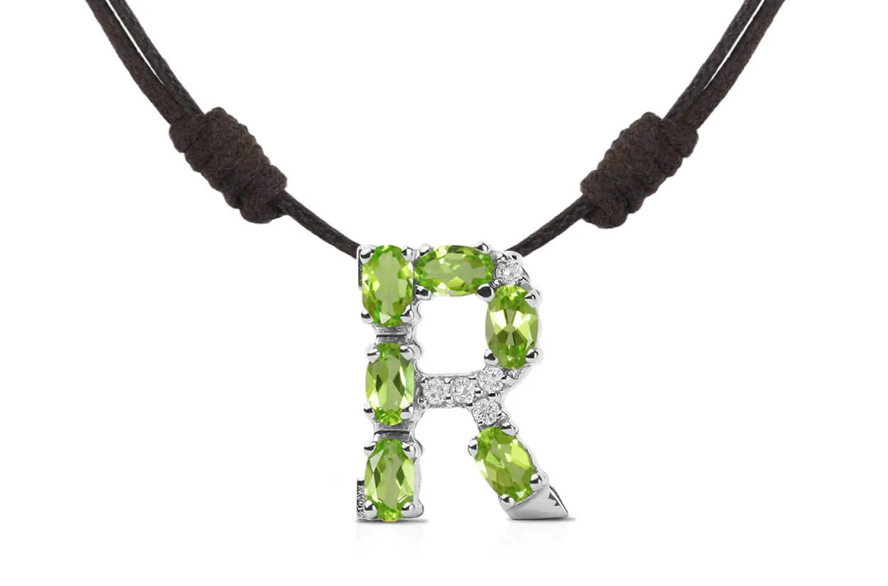 Pendant Letter R Initial 18kt Gold