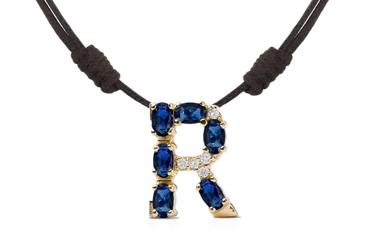 Pendant Letter R Initial 18kt Gold