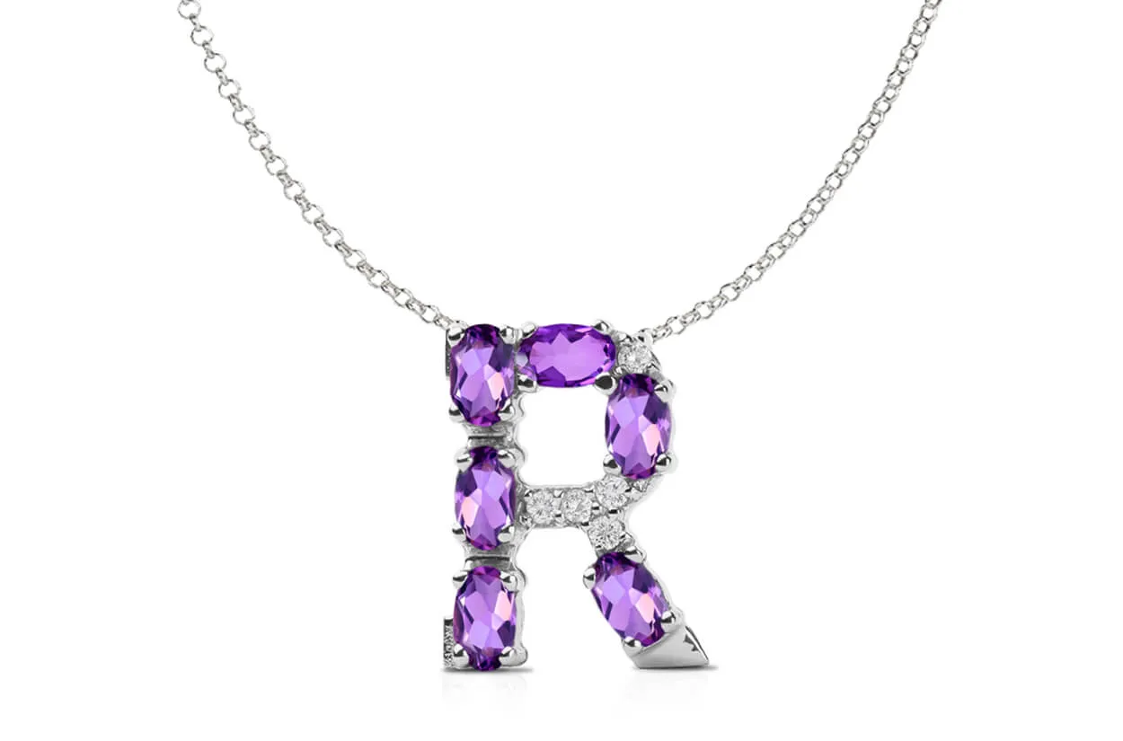Pendant Letter R Initial 18kt Gold