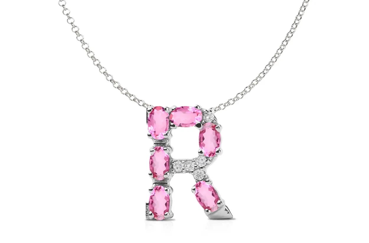 Pendant Letter R Initial 18kt Gold