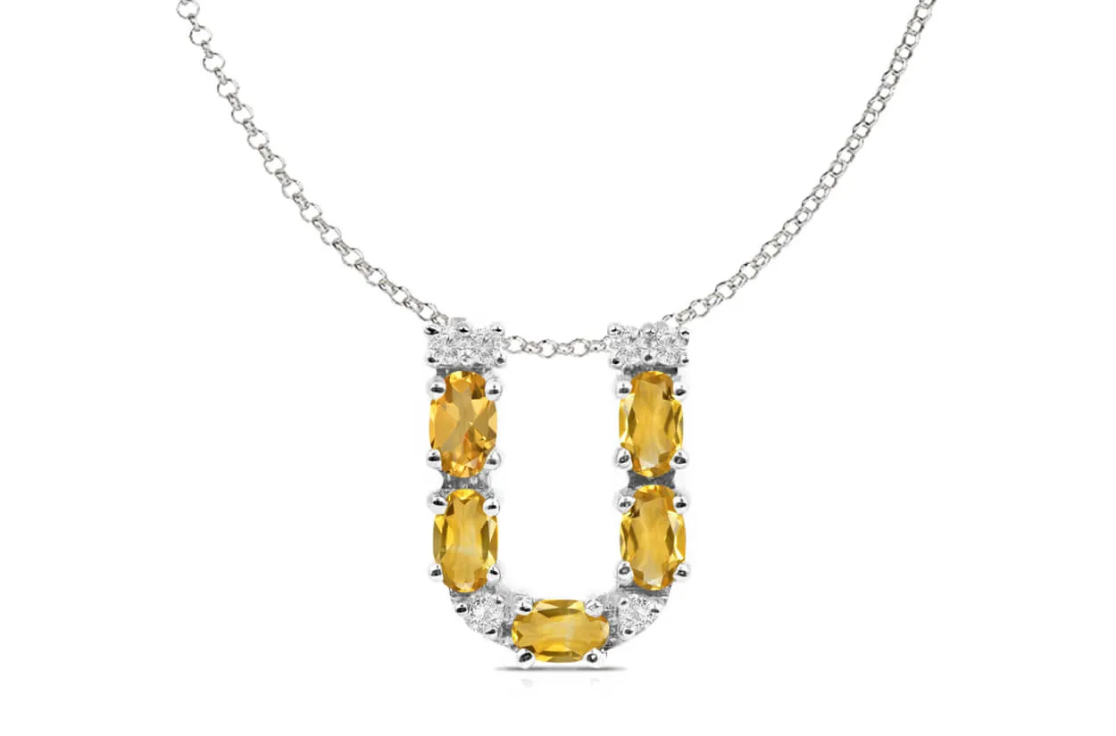 Pendant Letter U Initial 18kt Gold