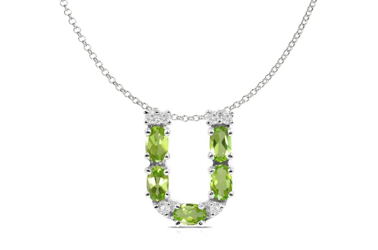 Pendant Letter U Initial 18kt Gold