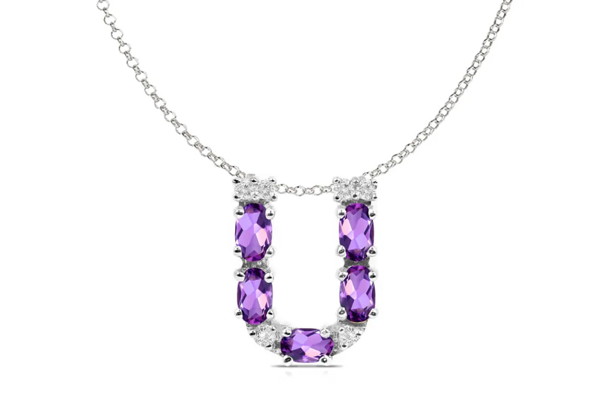 Pendant Letter U Initial 18kt Gold