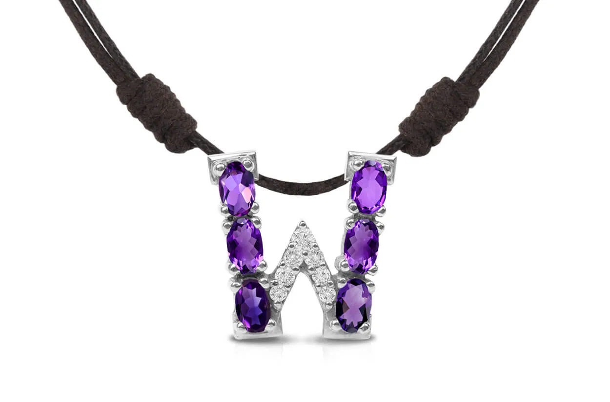 Pendant Letter W Initial 18kt Gold