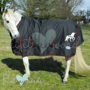 Personalised Heavyweight Turnout Rug - Unicorn Design