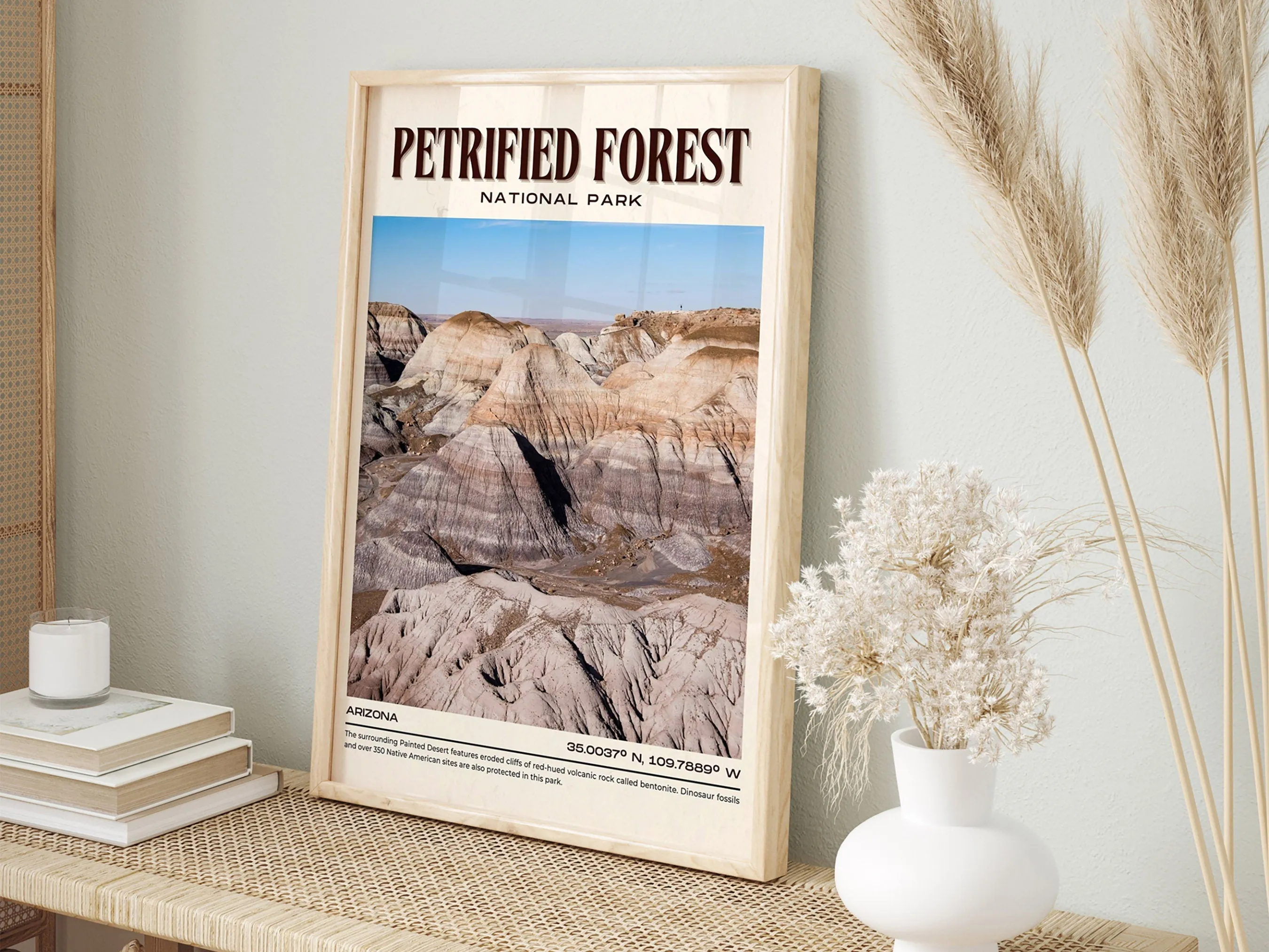 Petrified Forest Vintage Wall Art, Arizona, USA