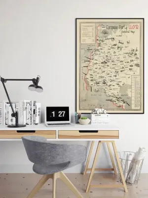 Pictorial Map of European Part of USSR| Vintage Soviet Map