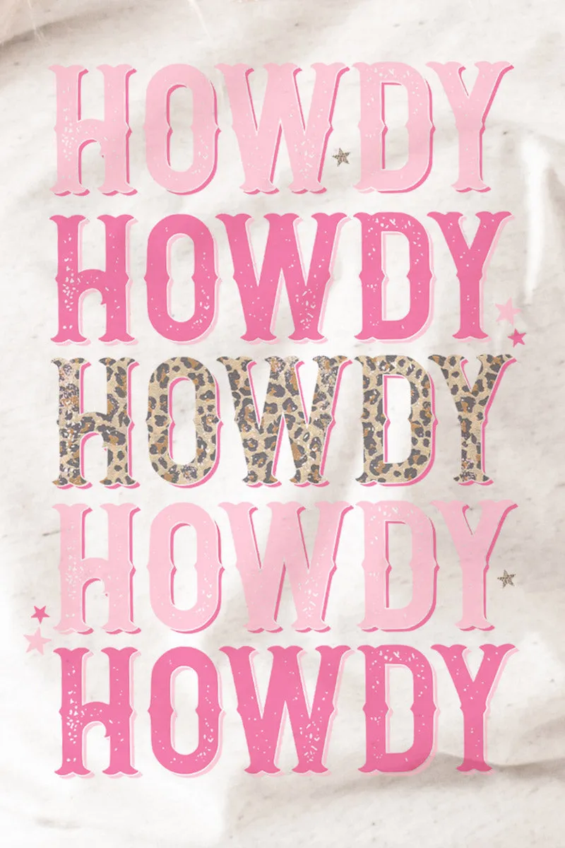 Pink Leopard Howdy Tri-Blend Short Sleeve Tee