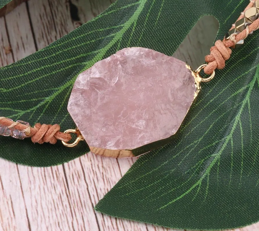 Pink Natural Stone Bracelet for Women