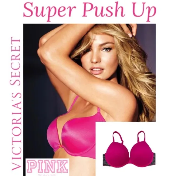 PINK Victoria’s Secret Wear Everywhere Super Push Up Bra Size 36C