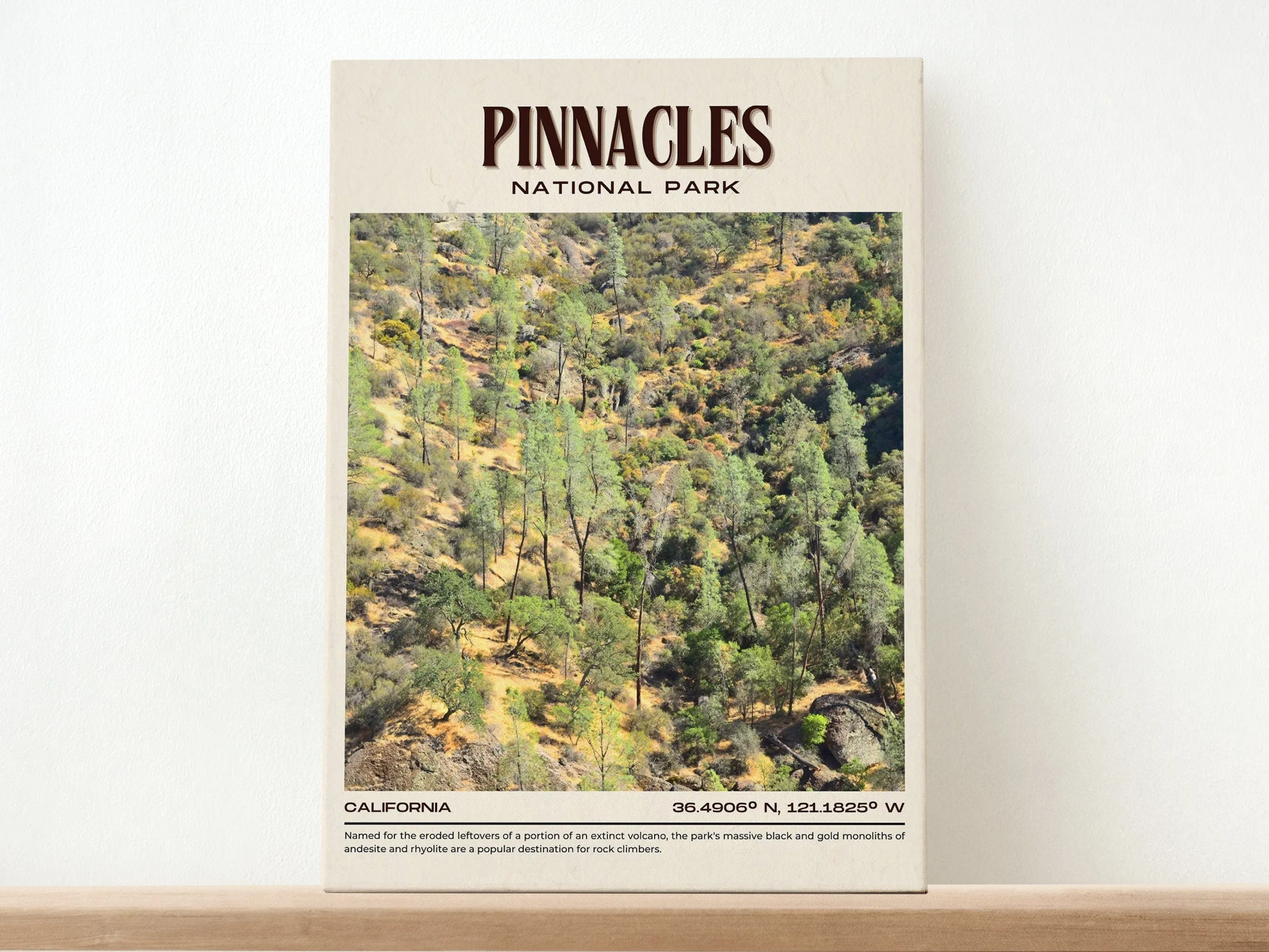 Pinnacles National Park Vintage Wall Art, California, USA