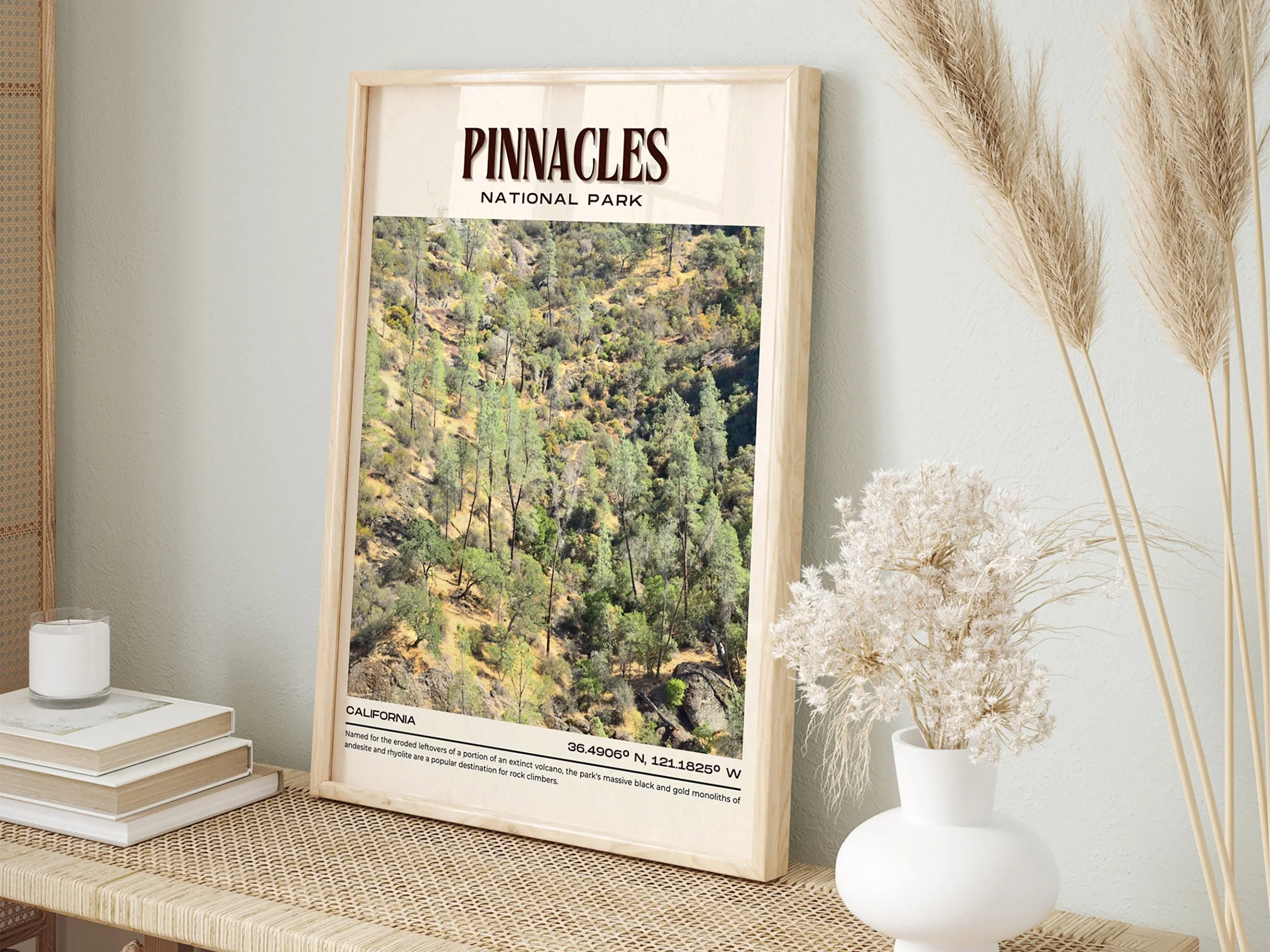 Pinnacles National Park Vintage Wall Art, California, USA