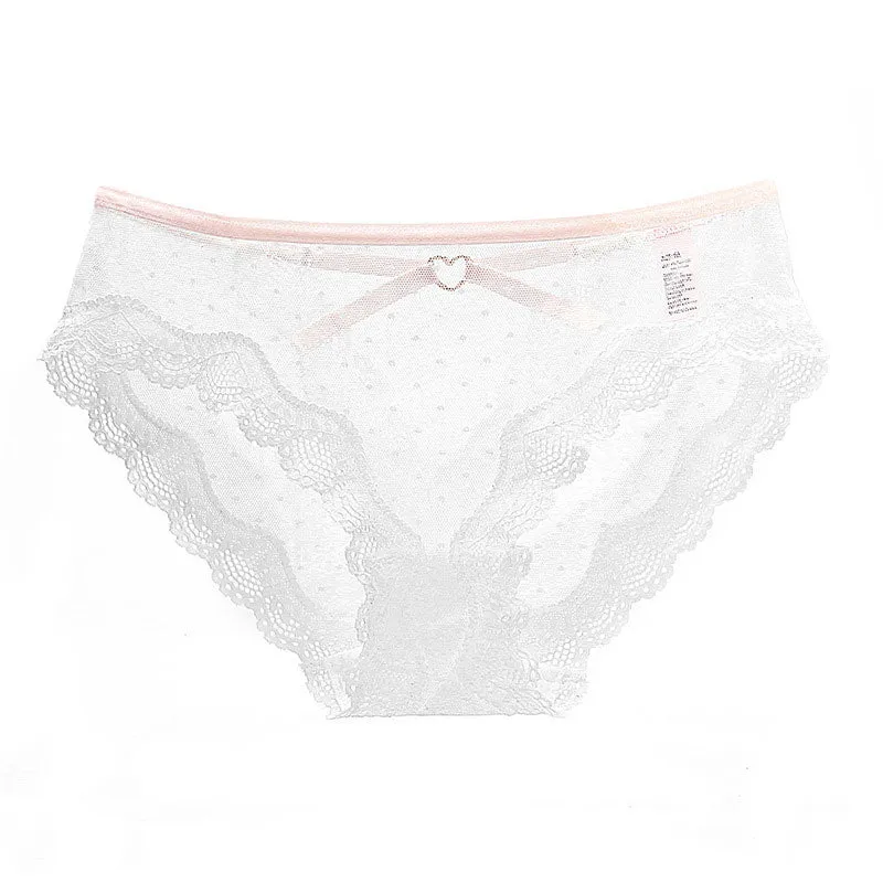 Polka Dot Print Cut Out Lace Panty