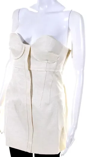 Proenza Schouler NY. NEW W/O TAGS. Neutrals Color Canvas Bustier Jacquard Top