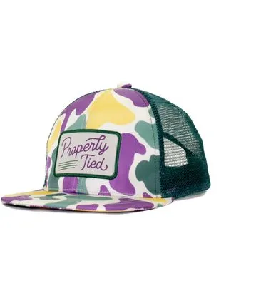 Properly Tied Boys Sportsman Trucker Hat - Mardi Gras Camo