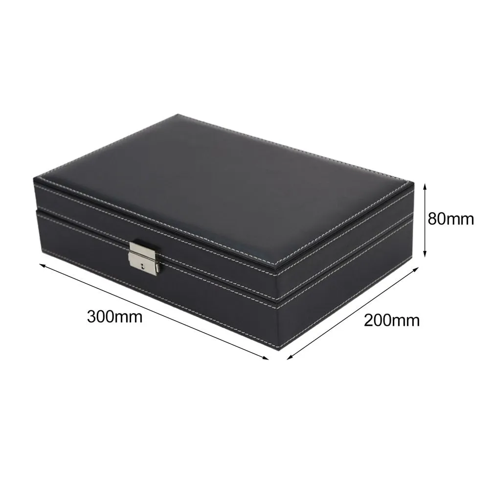 PU Leather Watch Box Jewelry Case Storage Box Organizer f Display Holder