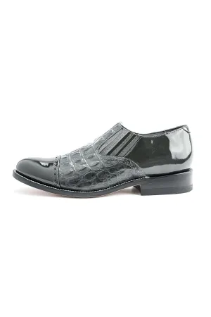 "Hornback Slip On" Grey Stacy Baldwin Tuxedo Shoes