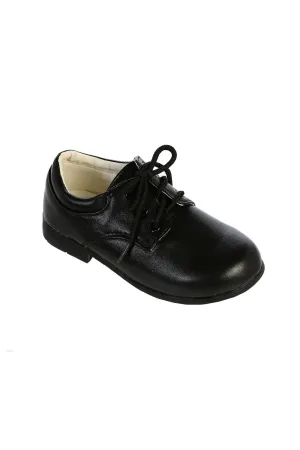 "Vista" Kids Black Matte Round Toe Lace Up Shoes