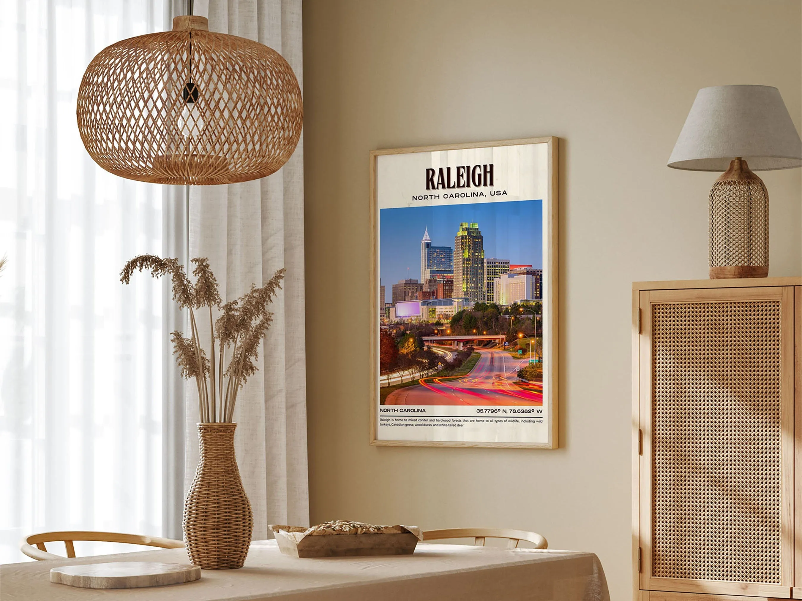 Raleigh Vintage Wall Art, North Carolina, USA