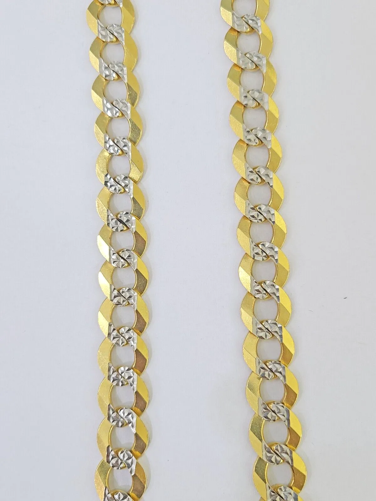 Real 10k Yellow Gold Cuban Curb Link Chain 12mm 28" Gold Diamond cut