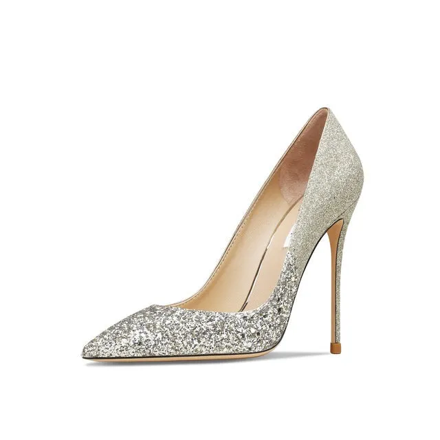 Real Leather Glitter Women Shoes