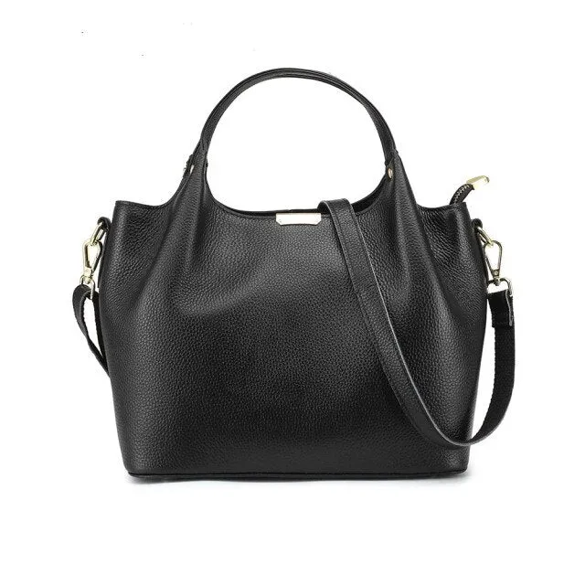 Real Leather Soft Cow Skin Women Handbag Large OL Totes