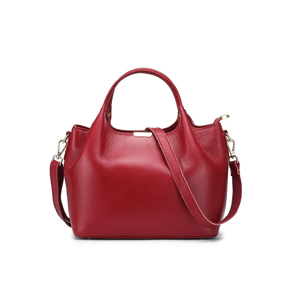 Real Leather Soft Cow Skin Women Handbag Large OL Totes
