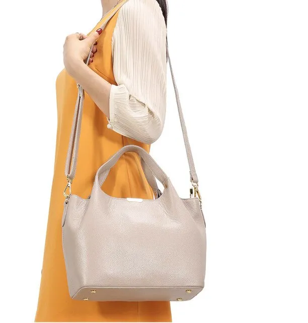 Real Leather Soft Cow Skin Women Handbag Large OL Totes