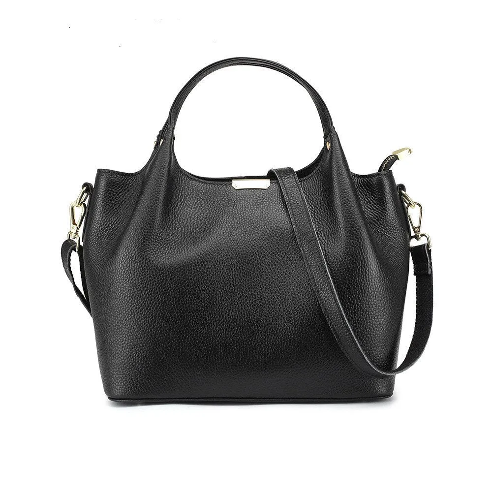 Real Leather Soft Cow Skin Women Handbag Large OL Totes