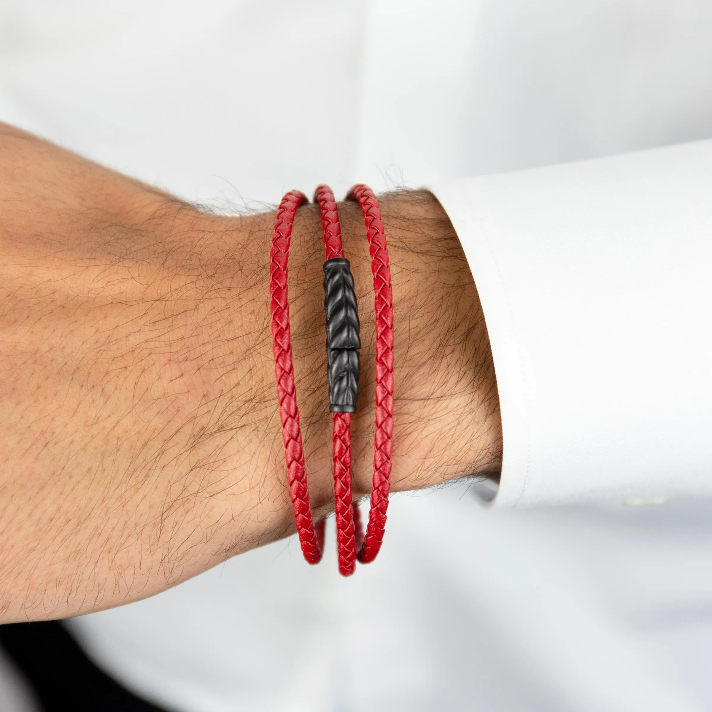 Red Leather Wrap Bracelet