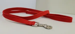 Red Microsuede 1/2" x 4' Leash - Plain