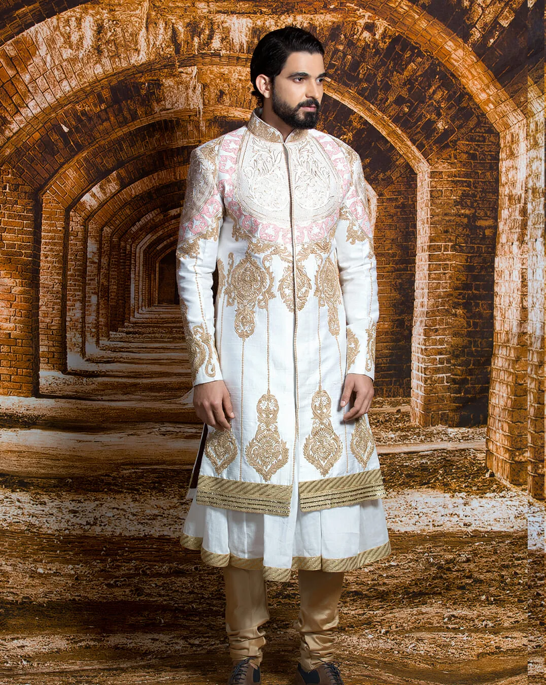 Regal White Sherwani